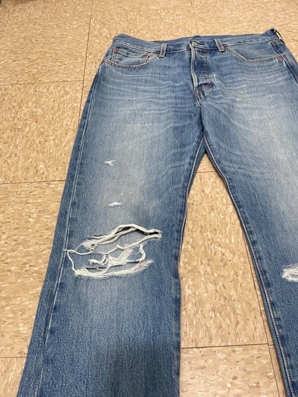 Levi's 501 distressed rare limited 150th anniversary blue jeans custom embellish - Picture 9 of 16